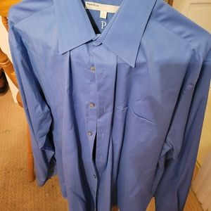 Perry Ellis blue button down neck 16.5 size 34
